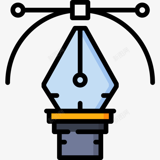 钢笔艺术工作室15线性颜色图标svg_新图网 https://ixintu.com 线性颜色 艺术工作室15 钢笔