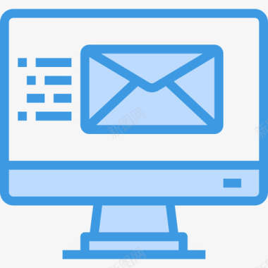 电子邮件营销商务管理34蓝色图标图标