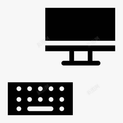 电脑桌面键盘图标svg_新图网 https://ixintu.com lcd 屏幕 桌面 电脑 网络托管字形图标 键盘