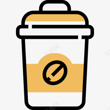 咖啡杯咖啡19黄影图标图标