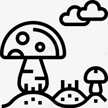 蘑菇水果和蔬菜3直线型图标图标