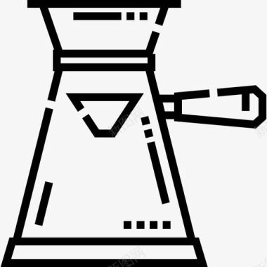 水壶咖啡店55直线型图标图标