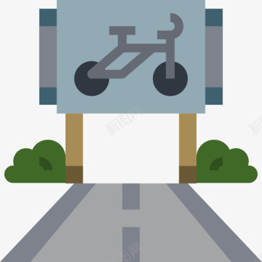 自行车城市元素32平坦图标图标