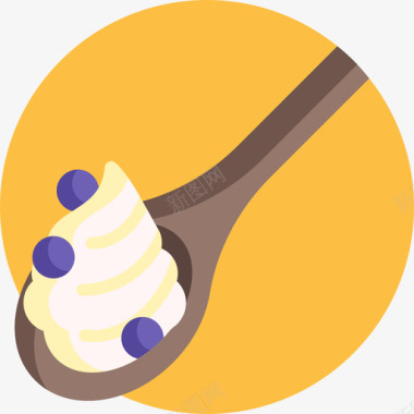 奶油甜点和糖果4份平的图标图标