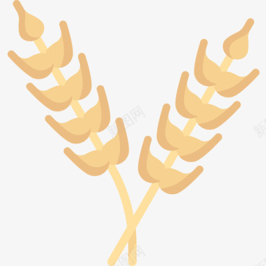 小麦感恩节46平坦图标图标