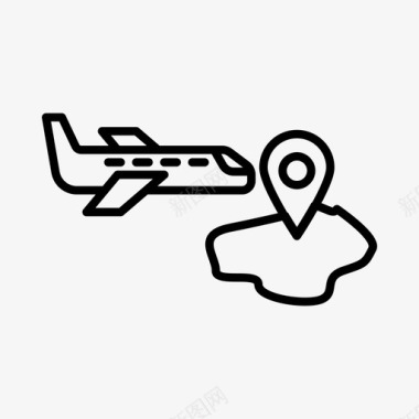 旅行目的地飞机图标图标
