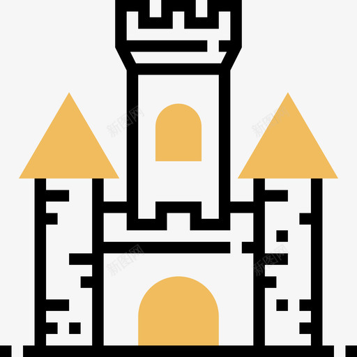 弹性城堡马戏团元素黄色阴影图标svg_新图网 https://ixintu.com 弹性城堡 马戏团元素 黄色阴影
