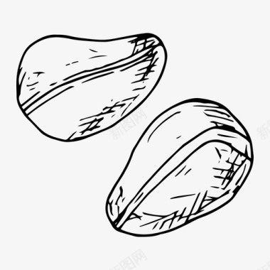 科拉坚果食品手绘图标图标