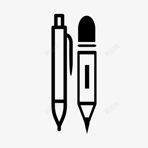 文具创意绘图图标svg_新图网 https://ixintu.com 创意 改进 文具 绘图 钢笔 铅笔