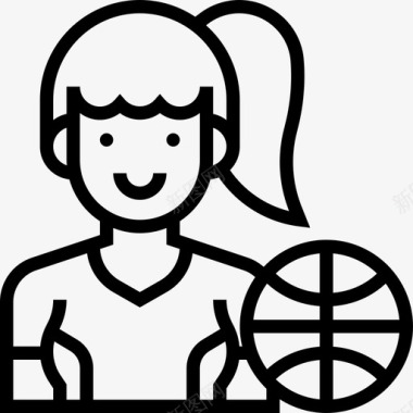 篮球运动员体育化身2直线型图标图标