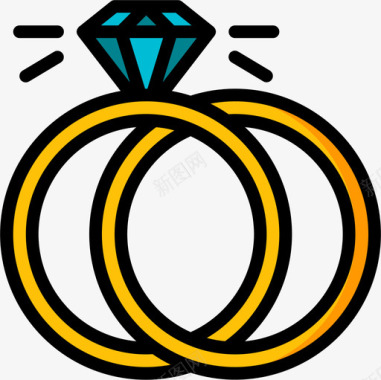 戒指珠宝6线性颜色图标图标