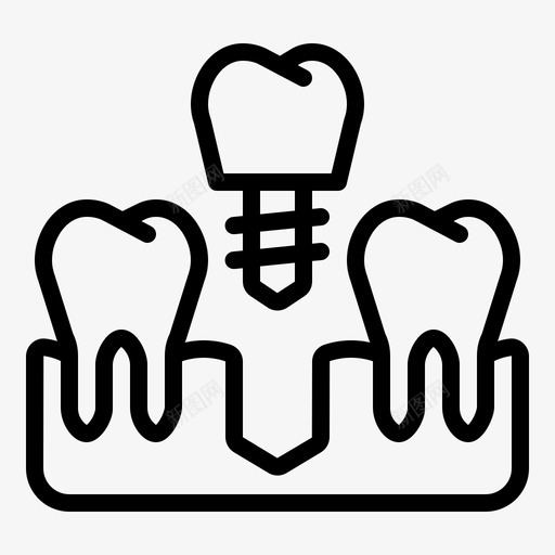 牙科植入物牙医钻头图标svg_新图网 https://ixintu.com 牙医 牙科植入物 牙齿 磨牙 钻头