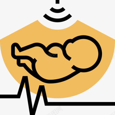 超声波医用103黄影图标图标