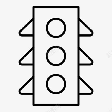 交通灯光道路图标图标
