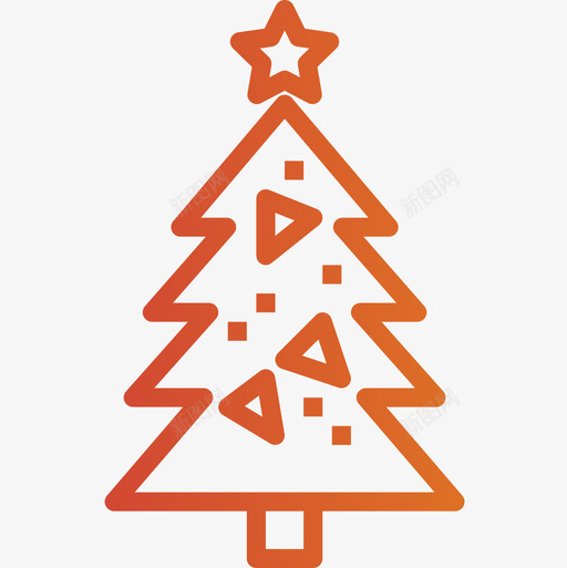 圣诞树圣诞151渐变图标svg_新图网 https://ixintu.com 圣诞151 圣诞树 渐变