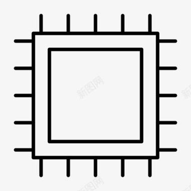 cpu芯片电路图标图标