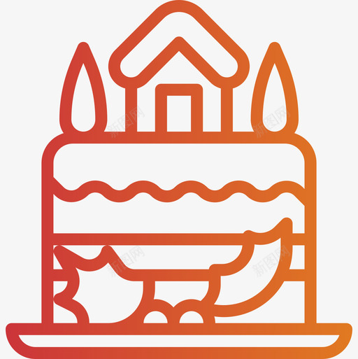 蛋糕圣诞蛋糕151渐变色图标svg_新图网 https://ixintu.com 圣诞蛋糕151 渐变色 蛋糕