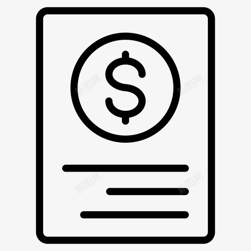 发票账单单据图标svg_新图网 https://ixintu.com 单据 发票 收据 施工线图标 税务 账单