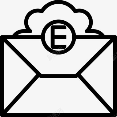 电子邮件浏览器和接口4线性图标图标
