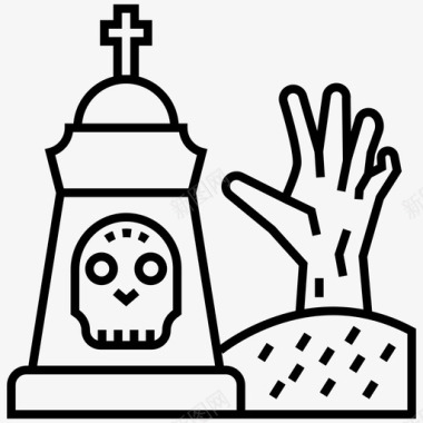僵尸之手爪之手恶魔概念图标图标
