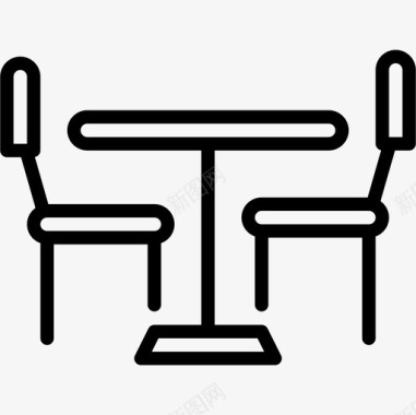 餐桌家具和家居装饰线性图标图标