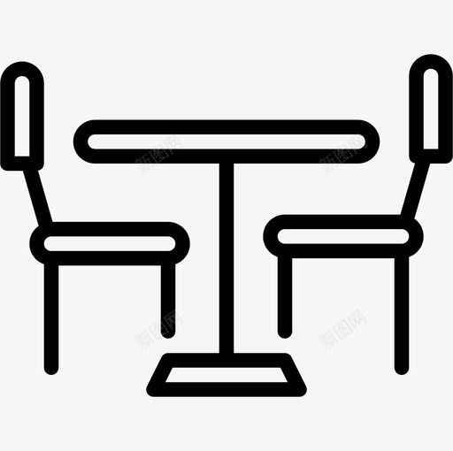 餐桌家具和家居装饰线性图标svg_新图网 https://ixintu.com 家具和家居装饰 线性 餐桌
