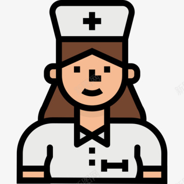 护士医学99线性颜色图标图标