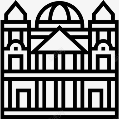 圣保罗大教堂地标6直线形图标图标