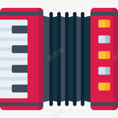 手风琴音乐节22平展图标图标