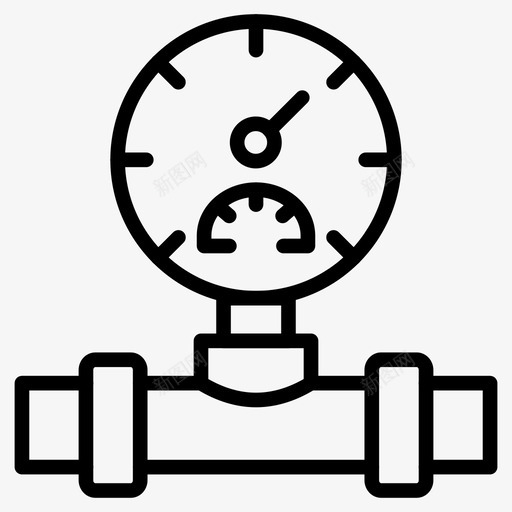 仪表管道压力图标svg_新图网 https://ixintu.com 仪表 压力 施工线图标 温度 管道