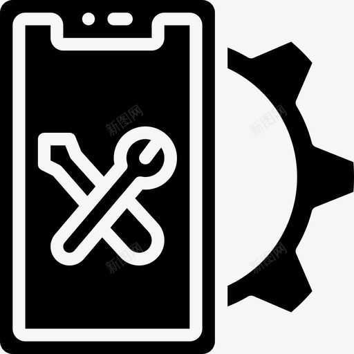 智能手机技术支持20填充图标svg_新图网 https://ixintu.com 填充 技术支持20 智能手机