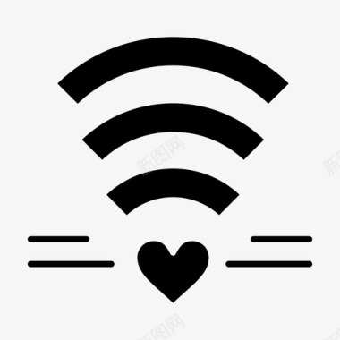 wifi爱心情人节图标图标