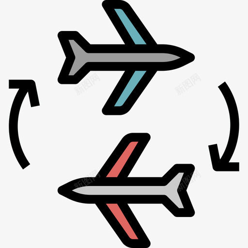 交通机场116线性颜色图标svg_新图网 https://ixintu.com 交通 机场116 线性颜色