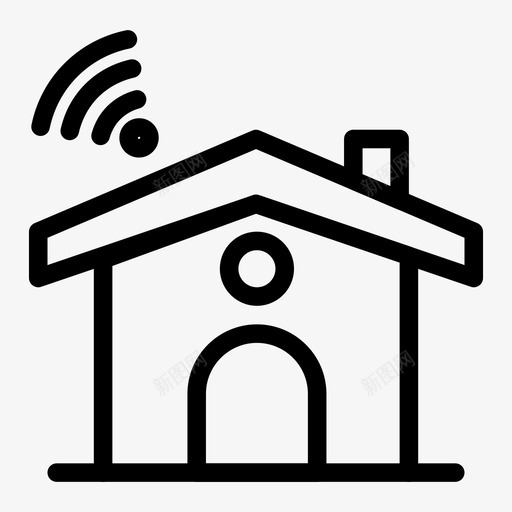 wifi房屋服务图标svg_新图网 https://ixintu.com wifi 信号 房屋 数字营销和技术 服务