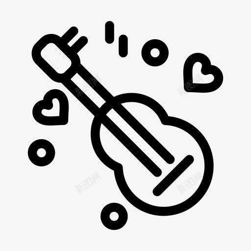 吉他爱音乐图标svg_新图网 https://ixintu.com 吉他 情人节 情人节免费矢量图标 歌曲 爱 音乐