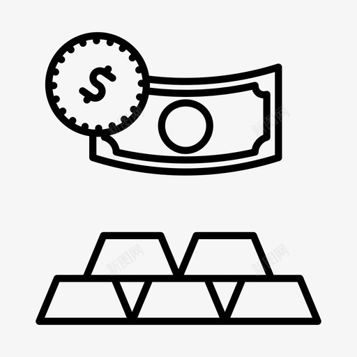 金钱黄金商业金融图标svg_新图网 https://ixintu.com 商业 投资 金融 金钱黄金