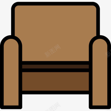 扶手椅家具和家居装饰5线性颜色图标图标