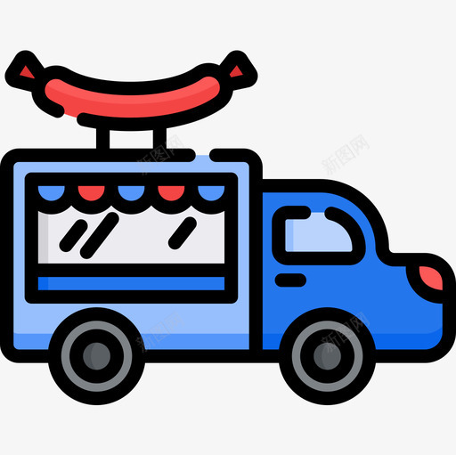 卡车食品运输3线性颜色图标svg_新图网 https://ixintu.com 卡车 线性颜色 食品运输3