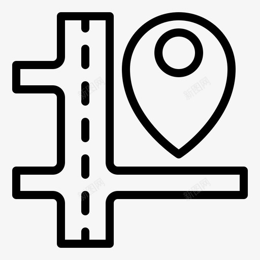 路线图城市位置图标svg_新图网 https://ixintu.com 位置 城市 点地图 路线图