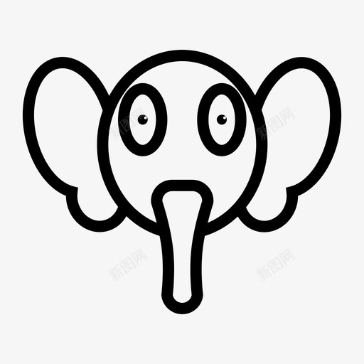 大象动物动物轮廓图标svg_新图网 https://ixintu.com 动物 动物轮廓 大象