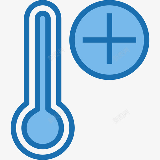 温度计加3蓝色图标svg_新图网 https://ixintu.com 加3 温度计 蓝色