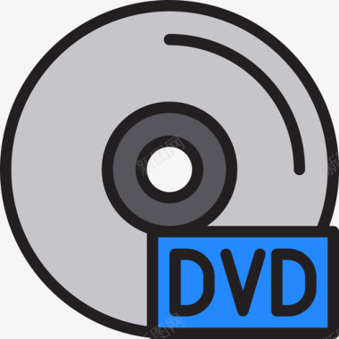 Dvd多媒体46线性彩色图标图标