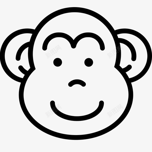 猴年动物年脸图标svg_新图网 https://ixintu.com 农历2019年 动物年 十二生肖 猴年 脸