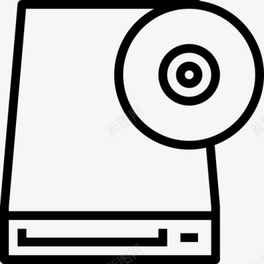 光盘计算机硬件3线性图标图标