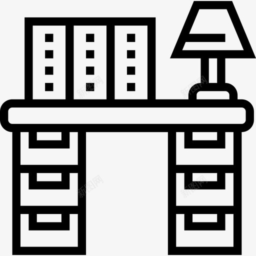 办公桌教育124直线图标svg_新图网 https://ixintu.com 办公桌 教育124 直线