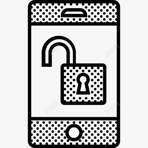 智能手机解锁打开安全图标svg_新图网 https://ixintu.com 不安全 安全 打开 智能手机解锁 虚线挂锁