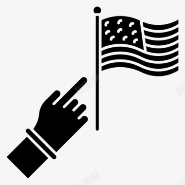 旗帜手指针图标图标