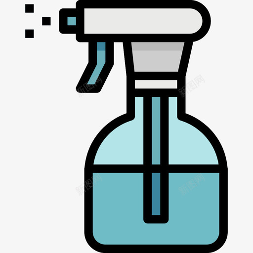 玻璃清洁剂清洁28线性颜色图标svg_新图网 https://ixintu.com 清洁28 玻璃清洁剂 线性颜色