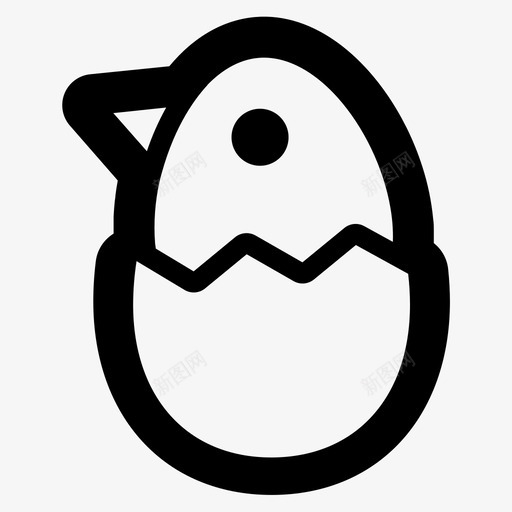 小鸡在蛋壳里鸡复活节图标svg_新图网 https://ixintu.com 复活节 孵化 小鸡在蛋壳里 鸡