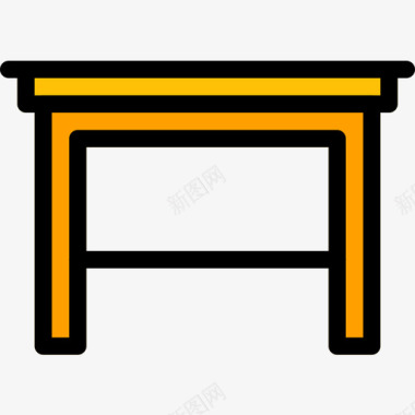 桌子家具85线性颜色图标图标